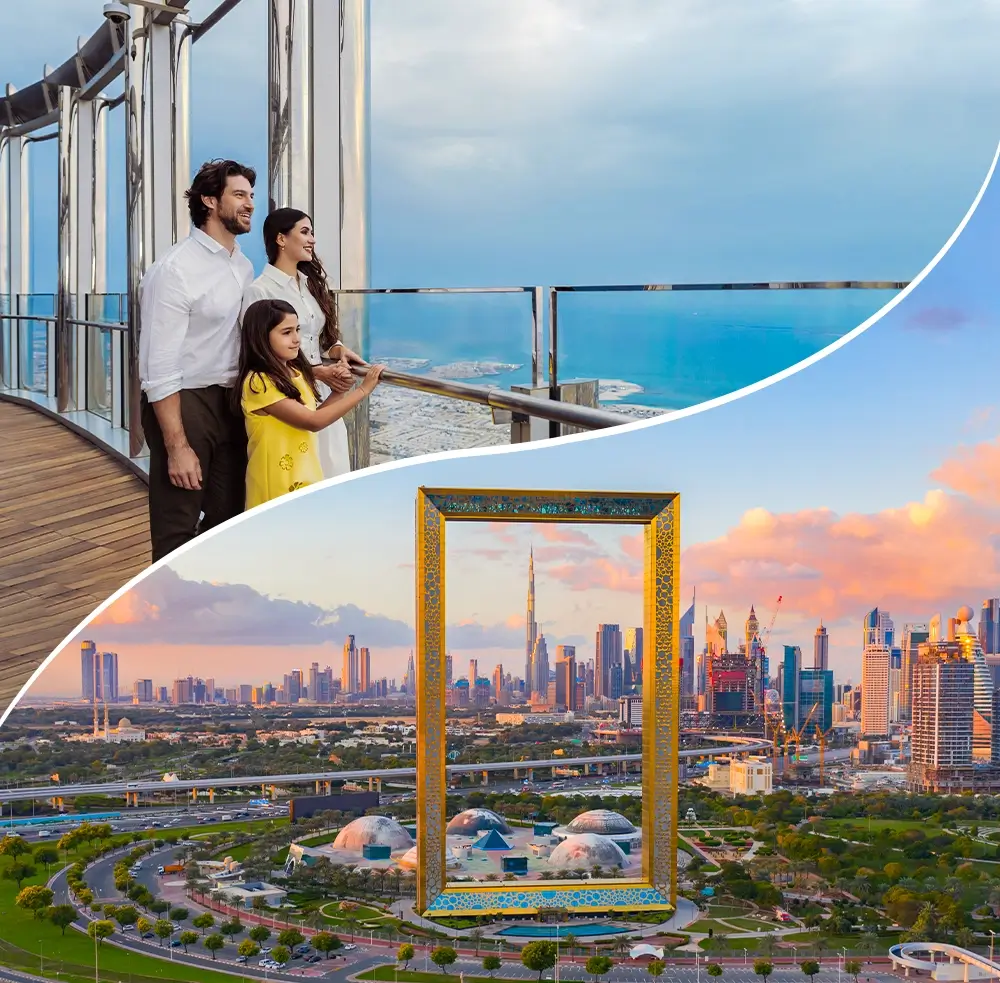 Burj Khalifa at the top and Dubai Frame – Combo Tickets